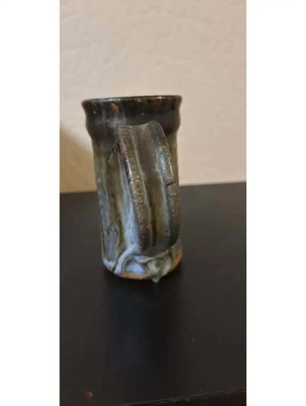 Signed AP Hand-Thrown Pottery Mug with Sculpted Female Figure